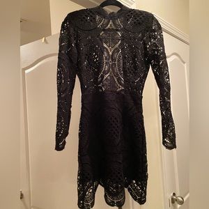 Sexy Black Dress with Shoulder Pads